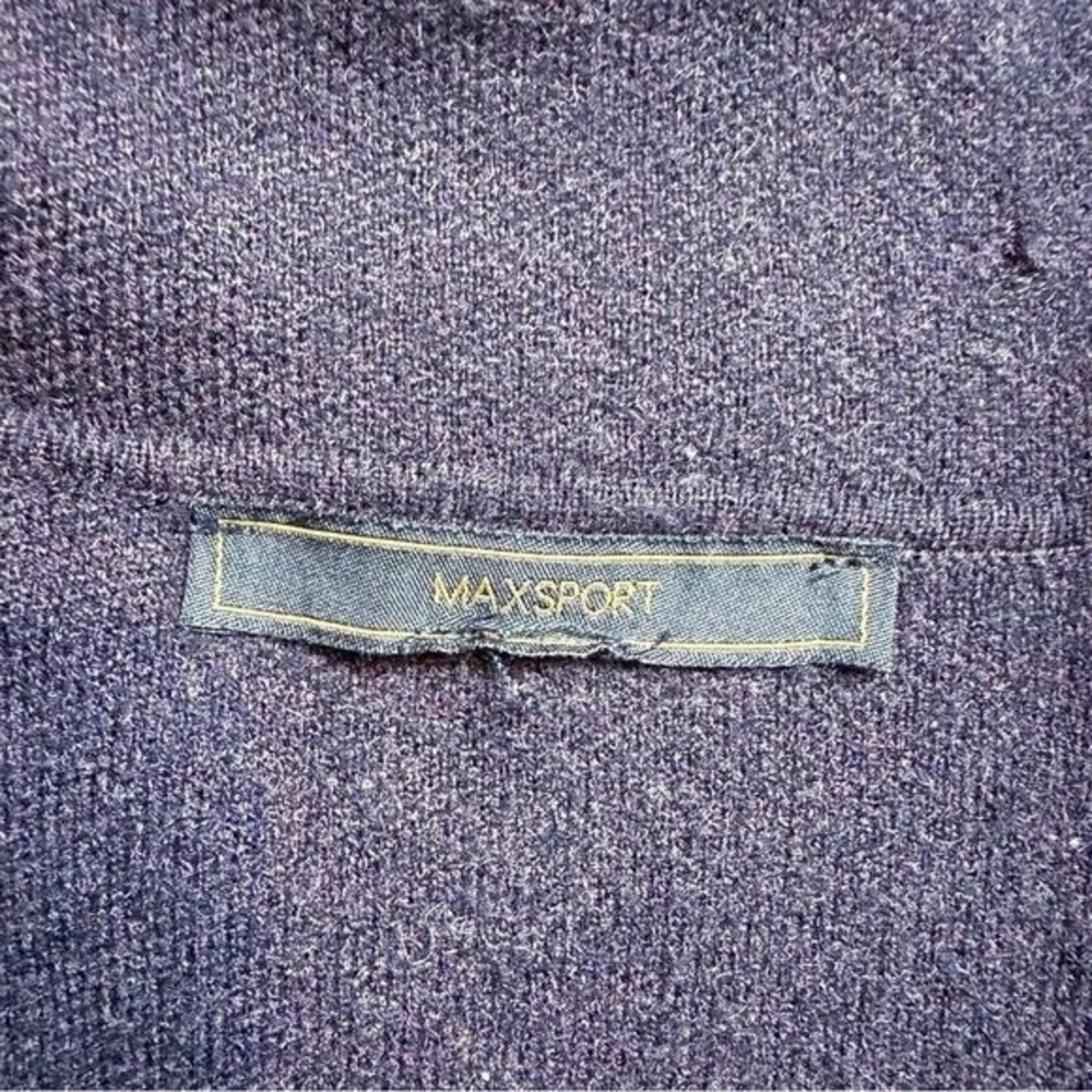 Maxsport Dark Plum Brown Belted Long Cardigan Sweater Duster Size Small - Picture 5 of 11